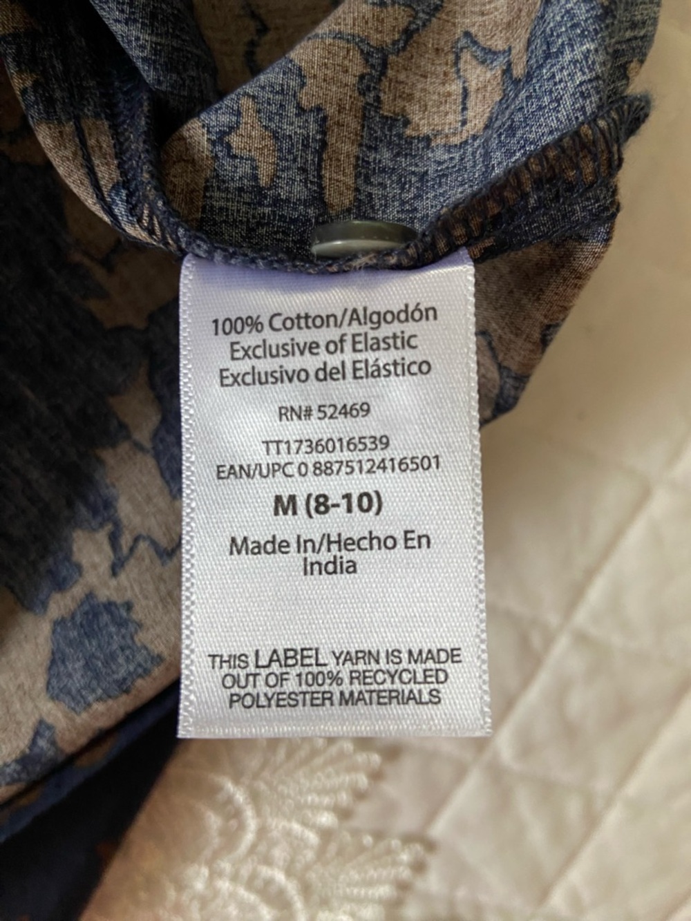 Time and Tru Navy and Brown Floral Boho Cottagecore Button-Down Blouse Size M - Picture 5 of 15